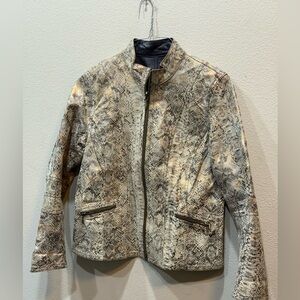 Chico's Snake Skin Leather Jacket (Size M)